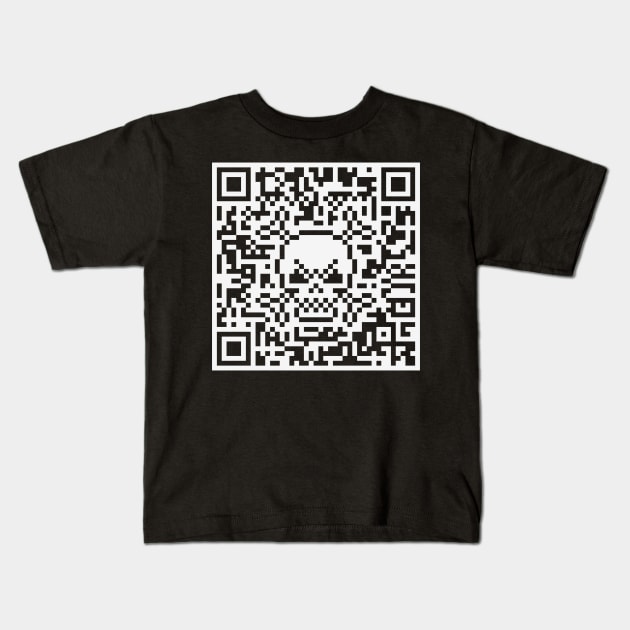 Skull And Crossbones (Quick Response Code / 41x41 / NEG) Kids T-Shirt by MrFaulbaum